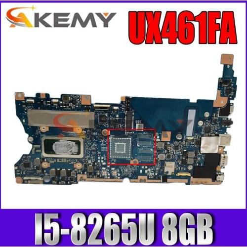 Akemy UX461FA original motherboard with 8GB I5-8265U For ASUS UX461FN UX461F UX461FA laptop motherboard mainboard test full 100