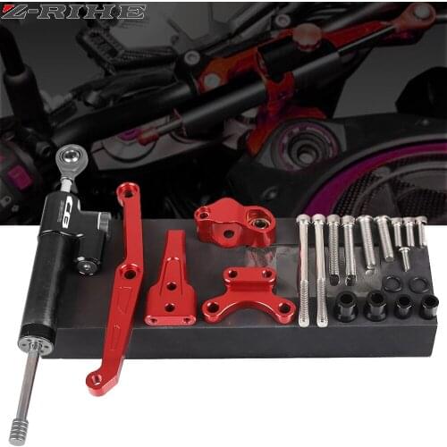CNC Aluminum Adjustable Motorcycles Steering Stabilize Damper Bracket Mount Kit For HONDA CB650R CB650 R CB 650 R 2018 2019-2021