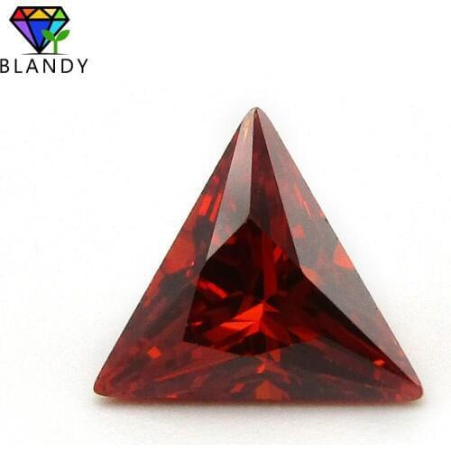 Free Shipping 3*3mm~10*10mm Triangle Shape Red Cubic Zirconia Stone Good Price 5A Machine Cut loose Garnet CZ Gems For Sale