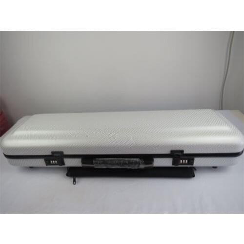 White color Carbon fiber coded lock violin case 4/4 with music bag