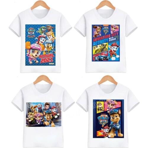 Anime Figure Graphic T Shirts Boys Graphic Tee PAW Patrol CartoonToddler Girl Clothes Kids Bithday Christmas Fashion Tops Gifts