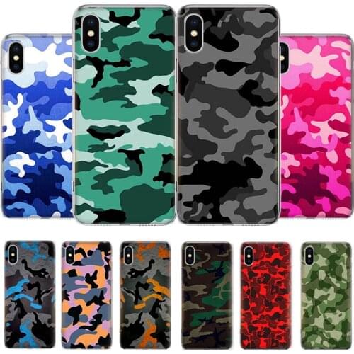 Amouflage Pattern Camo military Army Phone Case For iPhone 11 12 6 6s 7 8 Plus X XS XR Pro Max MINI 5 5s SE Cover Coque soft Sil