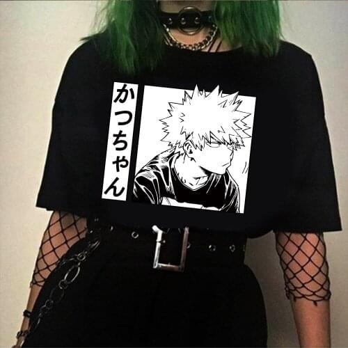 Japanese Anime My Hero Academia T Shirt Men Kawaii Summer Tops Bakugou Katsuki Graphic Tees Cool Cartoon Unisex T-shirt Male