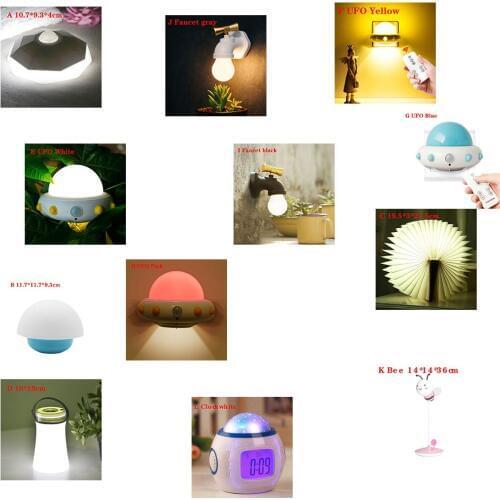 Lamp Many Kinds Night Light Bee/Book/UFO/Faucet Lights Gift For Children Funny Shining Cool Women Gift Teenager Promotion Lamp