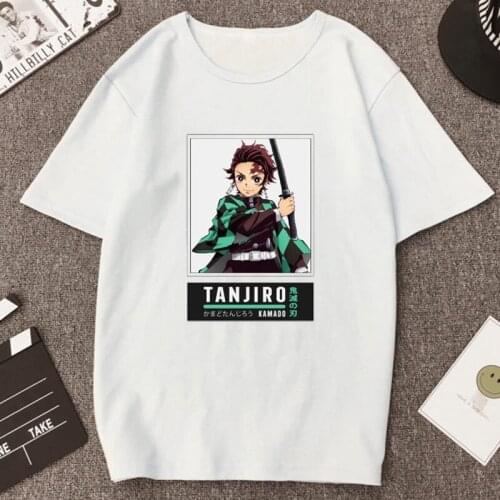 Summer Kimetsu Neko Yaiba Vogue T Shirt Men Fashion Demon Slayer Tee Japanese Manga Kamado Tanjirou Cotton Clothes Male
