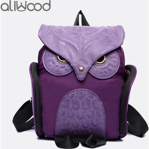 Fashion Womens Backpack 2021 Cute Owl Backpacks PU Leather School Bags For Teenagers Girls Female Rucksack Sac Mochila Feminina