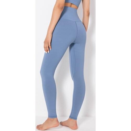 Hips Push Up Slim Gym Leggings Fitness Jogging Leggings Stitching Naked Feeling Elastic Sports Pants Tummy Control Yoga Tights