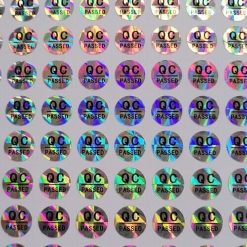 Wholesale and Retail 10mm Diameter Round Waterproof Square Hologram Sticker QC PASSED For Computer Mobile Packaging
