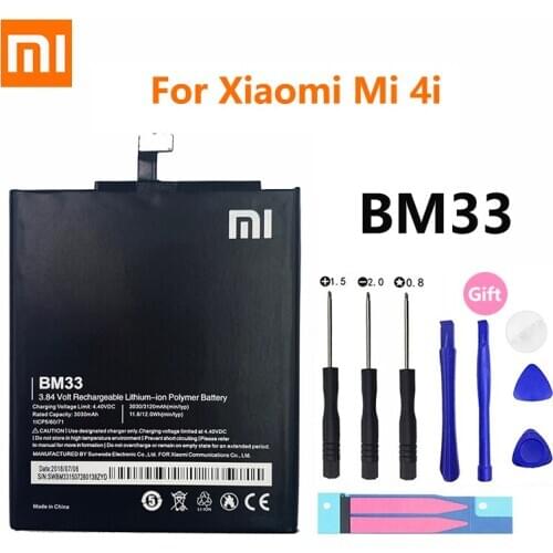 Xiao Mi Original Phone Battery BM33 for Xiaomi Mi 4i Mi4i M4i High Quality 3120mAh Phone Replacement Batteries