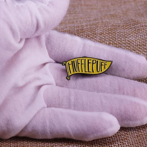 Hufflepuff Enamel Pin Yellow Brooch For Coat Sweater Scarf Badge