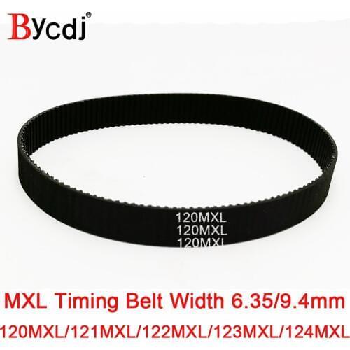 MXL Timing belt B150 B151 B153 B154B155 Teeth Width 6.4/9.4mm 2.032mm Pitch Synchronous belt 120MXL 121MXL 122MXL 120MXL124MXL