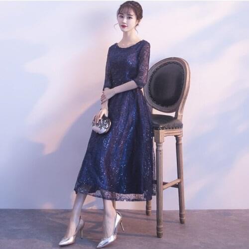 Sequin Lace Evening Dresses Qi Pao Women Traditional Chinese Dress Cheongsam Modern Bridesmaid Gown Qipao Promotion China Robe