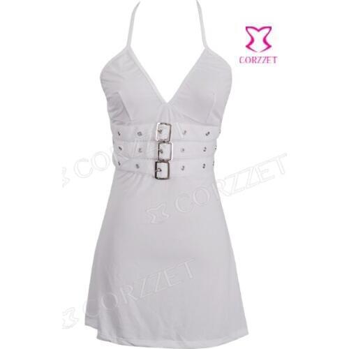 Sexy Halter Neck Deep-V Buckled Mini Clubwear Dress Pretty Gilrss Short Dress Drance Dress Summer Style Chemise