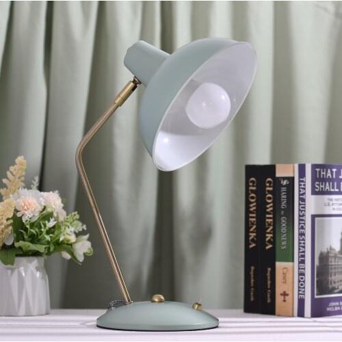 2PCS Industrial Modern Retro Desk Lamp AC110V Bedside Nightstand Reading Lamp Flexible Matte Alloy Head Metal Table Lamp Bedroom