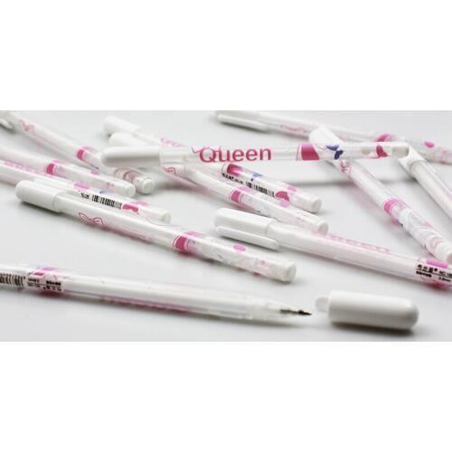 STA 5 Pieces White Color Gelly Roll Gel Pen Set School Supplies Markers Pen