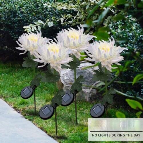 Solar Power LED Flower Lamp Chrysanthemum Ground Light Multifunction LED Night Solar Garden Light for Lawn Courtyard