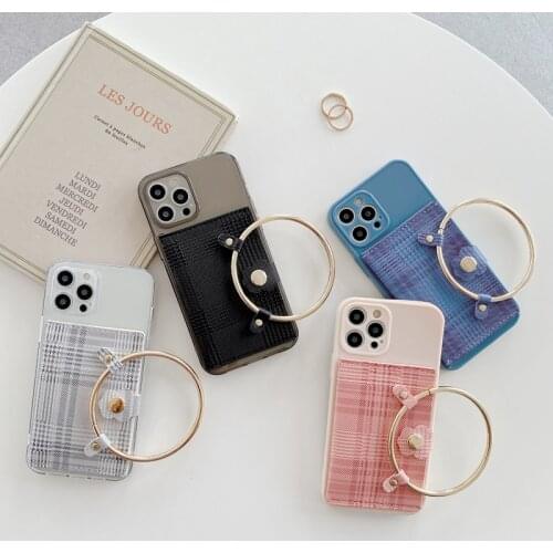 Iron Ring Card Holder Hand Bags Soft Gel Silicone Shockproof Phone Cases For VIVO X27 S6 S7 X50 X60 Pro S9 Back Cover