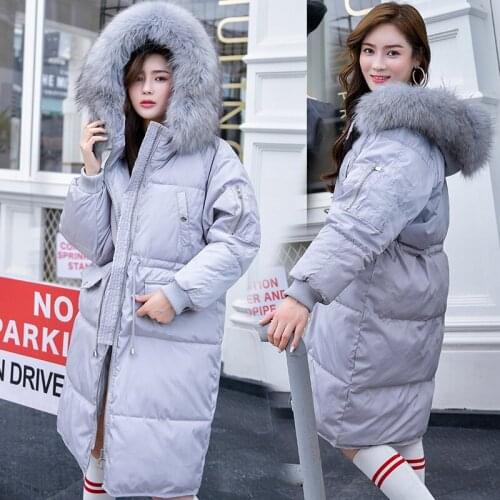 Female Jacket Winter 2021 Big Fur Collar Coat Women Hooded Warm Parka Cotton Jackets Korean Style Casaco Feminino Inverno Gxy124