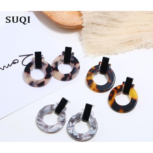 SUQI fashion high quality Acetic acid Earrings bohemian Leopard Ring Ear Nails earrings jewelry for women stars earrings 2019