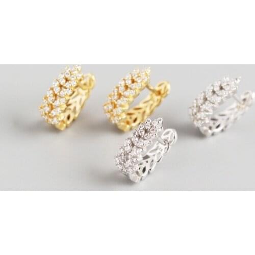 925 Sterling Silver Leaves Hoop Earrings for Women French Exquisite Elegant Ear Jewelry