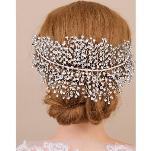 ZMHP258 Luxury Crystal Wedding Headband Handmade Rhinestone Bridal Hair Accessories for Women Wedding Headpieces Hair Jewelry