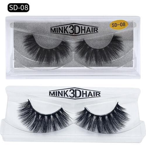 1 pair strip mink eyelashes makeup natura long false lashes 3d mink fake eyelashes volume eye lashes extension SD08