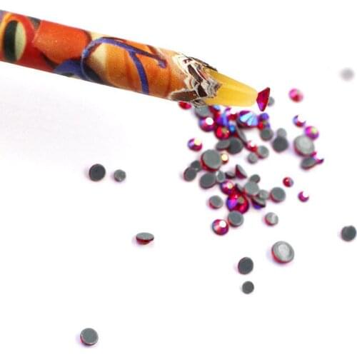 1pc Wax Nail Dotting Picking Pen Nail Art Tool Rhinestones Gems Crystal Decoration Picking Tools Pen with 5 Rhinestones Boxes