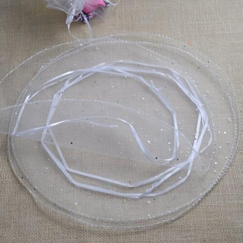 1000pcs diameter 26cm white Round Sachet Organza Bag Drawstring jewelry packaging bags for Wedding/gift/food/candy/Christmas