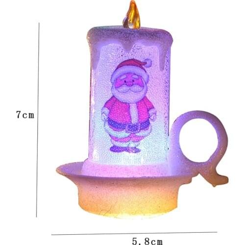 12pc Christmas Decoration Night Candle Light LED Electronic Candle Snowman Light X4YE