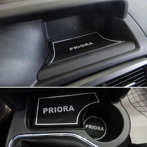 13pcs Non Slip Door slot cup mat storage rubber interior mats for Lada PRIORA VAZ 2170 2172 2013 2014 2015 2016 2017 2018