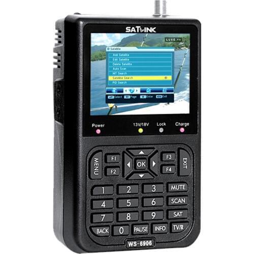 SATLINK WS-6906 Digital Satellite Finder 3.5" LCD Display DVB-S FTA Satellite Meter Signal Detector Auto Scan For Sat Dish