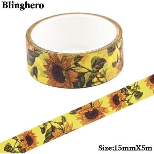 CA1485 Sunflower Washi Tape Paper Tape School Office Supplies DIY Scrapbooking Decorative Stickers Tape