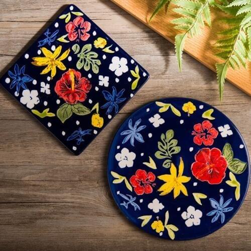 Decorative Wall Dishes Amazing Ceramic Plate Dish Fruit Dessert Plate Classical Sushi Plate Flat Disk Square Flat Dishes
