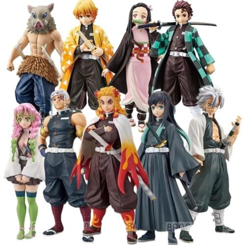 Demon Slayer Kimetsu no Yaiba Figure Tomioka Giyuu Hashibira Inosuke Kamado Tanjirou Nezuko Zenitsu Figurine anime Action figure