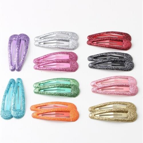 20Pcs/Lot Kids Glitter Hair Accessories Metal Hair Clips Dripping Hairpins Girls Candy Color Barrettes Hairgrips Styling Tools