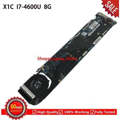 For lenovo ThinkPad X1C X1 carbon Laptop motherboard LMQ-1 MB 12298-2 00UP983 mainboard I7-4600U 8G