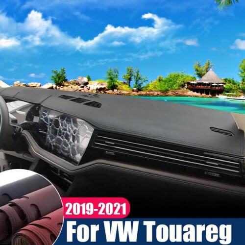 For Volkswagen VW Touareg 2019 2020 2021 Dashboard Console Cover PU Leather Suede Protector Sunshield Pad