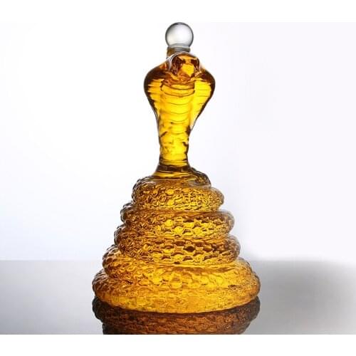 1000ML 34OZ Zodiac Snake Cobra Whiskey Decanter For Wine Glass Cognac Rum Craft Transparent Empty Wine Bottle Party Bar Tools