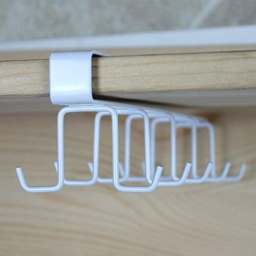 Hot Kitchen Storage Rack Cupboard Shelf Hanging Hook Organizer Closet Clothes Glass Mug Metal Organizer Shelf Hanger Storage