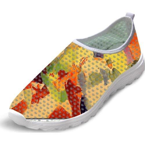 Hard-Wearing Man Summer Causal Flats Shoes Man Sneakers Mesh Soft Shoes Nature and Animals Painting Art Print Man Leisure Shoes