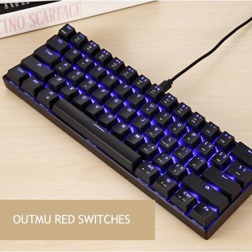 MOTOSPEED CK61 Mechanical Keyboard RGB Backlight Blue/Black Switches 61-Key Gaming Keypad 2ms Response Speed All Anti-ghost Keys