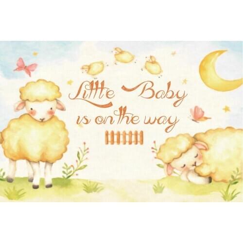 Cute Animals Lamb Baby Shower Backdrop Holiday Photography Background Celebration Photo Booth Studio Decor