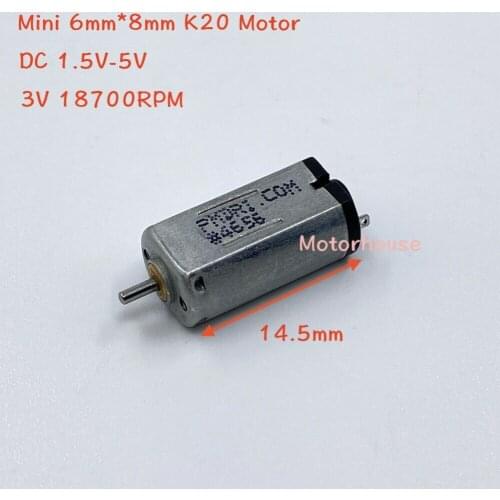 Mini Tiny K20 6mm*8mm Electric Motor DC1.5V-5V 3V 3.7V High Speed DIY Toy Camera