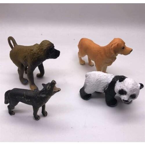 PVC Miniature Animal Model Chihuahua Cute Puppy Dog Monkey Wolf Panda Model Toy Fit for Action Figure Toys Accessories