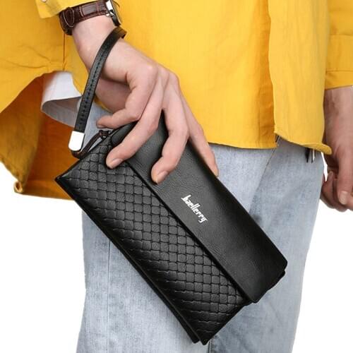 Men Business Handbag Clutches Male Large Purses Female Casual Envelope Large Capacity PU Leather Handy Bag