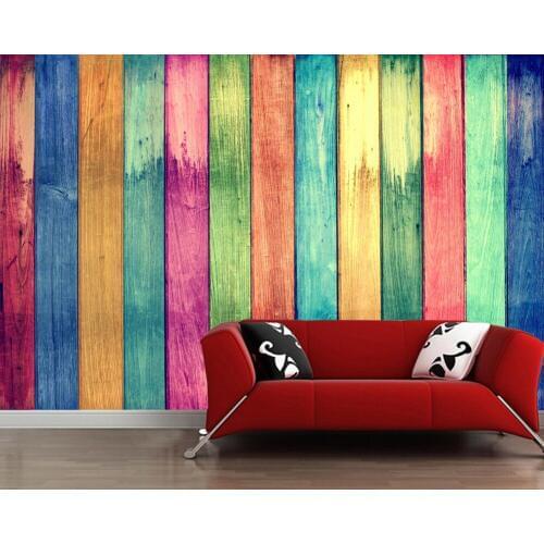 Papel de pared Wood planks Multicolor photo Boards wallpaper,living room sofa TV wall bedroom wall mural wall paper home decor