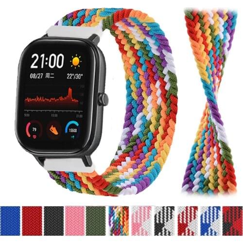 Braided SOLO LOOP strap For Huami Amazfit Bit/Gts2-Bip-Pace-Gtr 42/46mm smartwatch GTR/GTS 47mm 42mm Bracelet smartwatch band