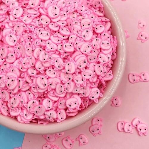 100g Cartoon Pig Polymer Slices Hot Clay Sprinkles for Crafts Slime Filling Material DIY Nail Art Decor Shaker Cards Accessories