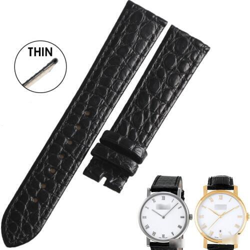 WENTULA watchbands for Chopard CLASSIC L.U.C PIAGET crocodile leather strap thin watchbands 18MM