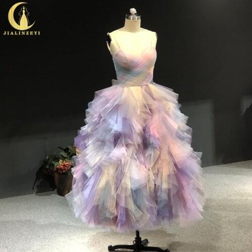 Rhine real Pictures Marchesa Straps Colorful robes de bal Prom Dresses платье 2021 Party Dress